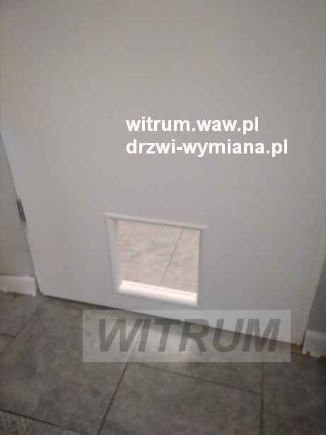 wejście dla kota w drzwiach na stare futryny