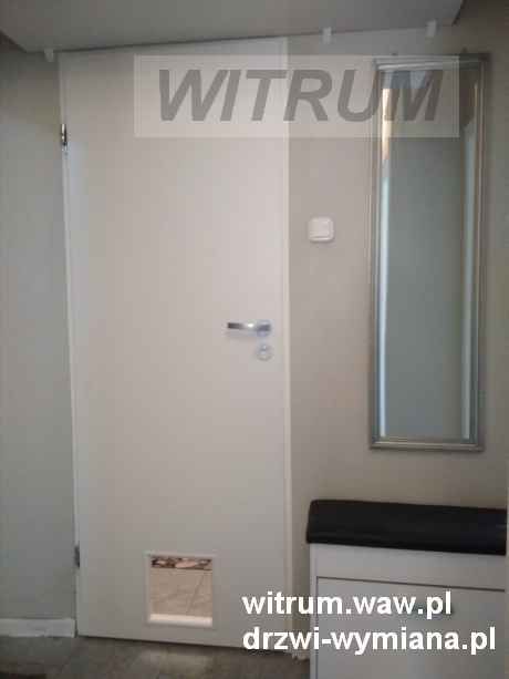 drzwi wewnętrzne z wejściem dla kota lub psa
